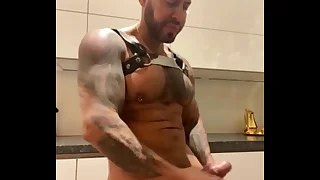 Latino gay pornstar beside thumb a lift and leather panties beside the larder fingering my cock - VIKTOR ROM -